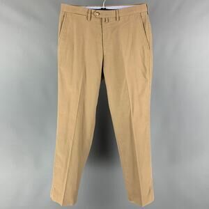 FACONNABLE Size 32 Khaki Corduroy Cotton Flat Front Casual Pants